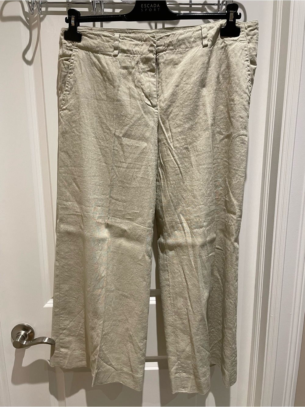 Dkny Cream Ankle-Length Wide Leg Pants